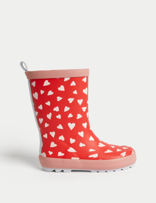 

M&S Collection Kindergummistiefel mit Hermuster und Freshfeet™ für (21,5-31) - Red, Red