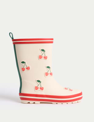 

Girls M&S Collection Kids' Cherry Wellies (4 Small - 2 Large) - Cream Mix, Cream Mix