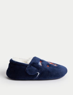 

Boys M&S Collection Kids' Rocket Riptape Slippers (4 Small - 12 Small) - Dark Navy Mix, Dark Navy Mix