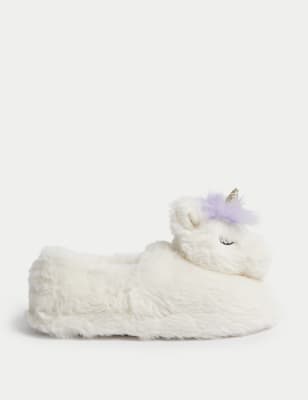 

Girls M&S Collection Kid's Unicorn Slippers (4 Small - 6 Large) - Cream, Cream