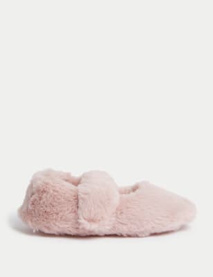 

Girls M&S Collection Kids' Faux Fur Ballet Slippers (4 Small - 6 Large) - Cream, Cream