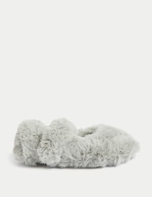 

Girls M&S Collection Kids' Faux Fur Ballet Slippers (4 Small - 6 Large) - Light Mint, Light Mint