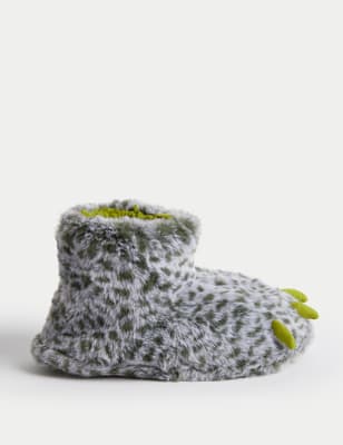 Marks Spencer Kids Monster Claw Slipper Boots 4 Small 7 Large Grey Mix 6 L