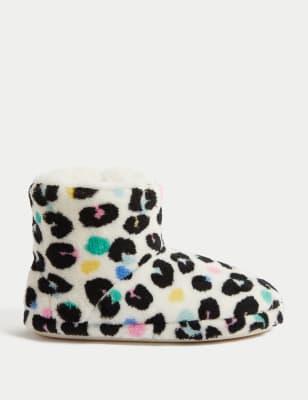 

Girls M&S Collection Kids' Animal Print Slipper Boots (4 Small - 6 Large) - Beige Mix, Beige Mix