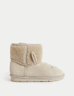 

Unisex,Boys,Girls M&S Collection Kids' Rabbit Slipper Boots (4 Small - 2 Large) - Beige Mix, Beige Mix