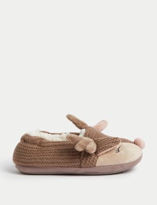 

Unisex,Boys,Girls M&S Collection Kids' Reindeer Slippers (4 Small - 6 Large) - Beige Mix, Beige Mix