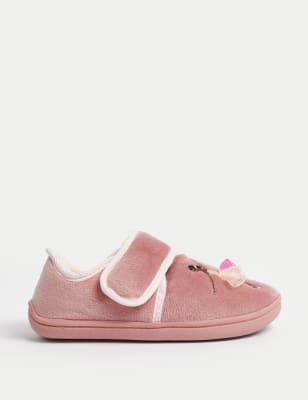 

Girls M&S Collection Kids' Ballerina Riptape Slippers (4 Small - 12 Small) - Pink, Pink