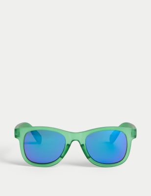 

M&S Collection Gafas de sol Wayfarer infantiles lisas (SM-ML) - Green, Green