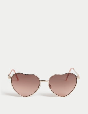 

M&S Collection Herzförmige Pilotensonnenbrille für Kinder - Gold, Gold