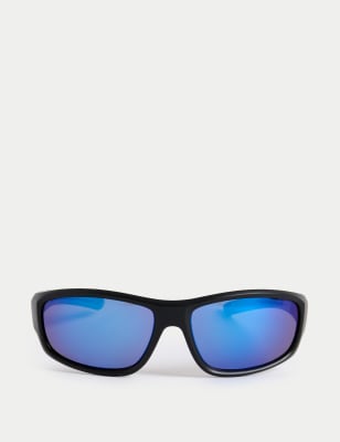 

M&S Collection Sportliche Sonnenbrille für Kinder im Wraparound-Stil (S-L) - Black, Black