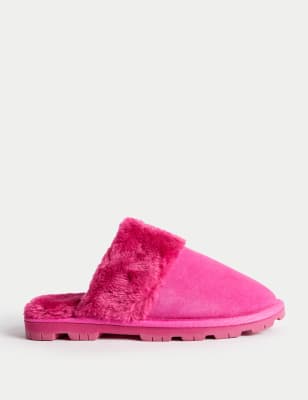 

Girls M&S Collection Kids' Suede Freshfeet™ Slippers (13 Small - 6 Large) - Pink, Pink