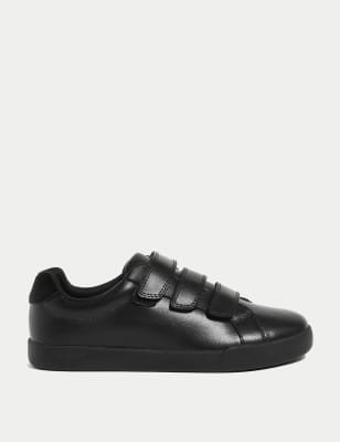 

M&S Collection Lederschuhe für Kinder für die Schule mit Klettverschluss (32-43) - Black, Black