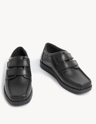 

Boys M&S Collection Kids' Leather Double Riptape School Shoes (2½ Large - 9 Large) - Black, Black