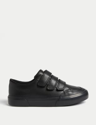 

Boys M&S Collection Kids' Triple Riptape Leather School Shoes (2.5 Large - 9 Large) - Black, Black
