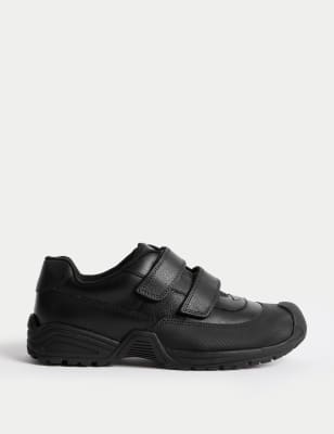 

Boys M&S Collection Kids' Leather Riptape School Shoes (2½ Large - 9 Large) - Black, Black