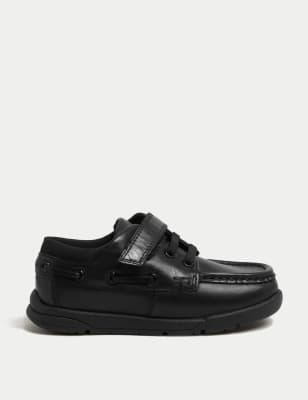 

Boys M&S Collection Kids' Leather Riptape School Shoes (8 Small - 2 Large) - Black, Black