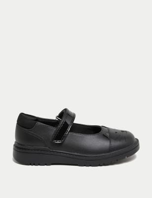 

Girls M&S Collection Kids' Leather Mary Jane Cat School Shoes (8 Small - 2 Large) - Black, Black