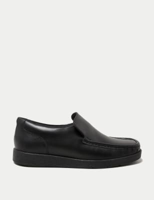

Boys M&S Collection Kids' Leather Slip-on Loafer School Shoes (13 Small - 9 Large) - Black, Black