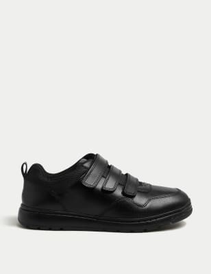 

Boys M&S Collection Kids' Leather Riptape Trainers (2½ Large - 9 Large) - Black, Black