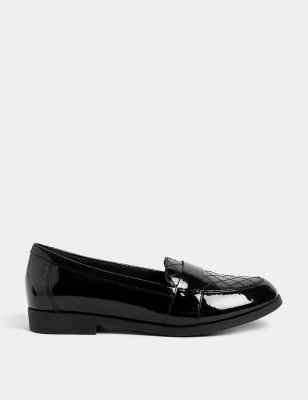 

M&S Collection Mocasines infantiles escolares de charol (2½ grande-7 grande) - Black, Black