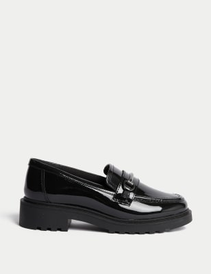 

Girls M&S Collection Kids' Patent Loafer Leather School Shoes (2.5 Small - 7 Large) - Black, Black