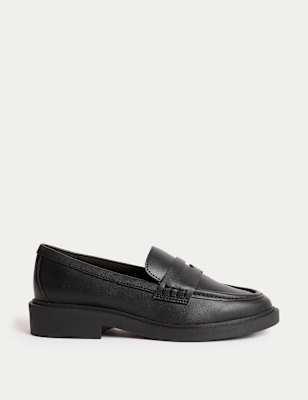 

Girls M&S Collection Kids' Leather Loafer School Shoes (13 Small - 7 Large), Black