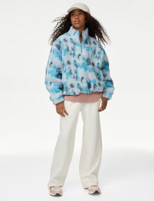 

Girls M&S Collection Print Fleece Cropped Top (6-16 Yrs) - Blue Mix, Blue Mix