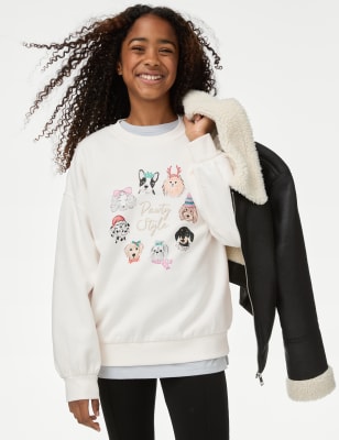 

Girls M&S Collection Cotton Rich Christmas Dog Sweatshirt (6-16 Yrs) - Ecru, Ecru