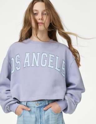 

Girls M&S Collection Cotton Rich Los Angeles Sweatshirt (2-16 Yrs) - Blue, Blue