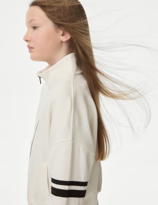 

M&S Collection Jacke mit hohem Baumwollanteil und durchgehendem Reißverschluss (6-16 J.) - Ecru, Ecru