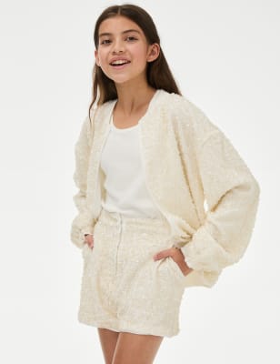 

Girls M&S Collection Sequin Bomber (8-16 Yrs) - Cream, Cream