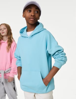 

Girls,Unisex,Boys M&S Collection Cotton Rich Oversized Hoodie (6-16 Yrs) - Blue, Blue