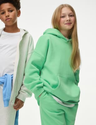 

Girls,Unisex,Boys M&S Collection Cotton Rich Oversized Hoodie (6-16 Yrs) - Green, Green