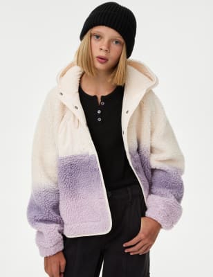 

Girls M&S Collection Borg Ombre Hooded Jacket (6-16 Yrs) - Ecru Mix, Ecru Mix