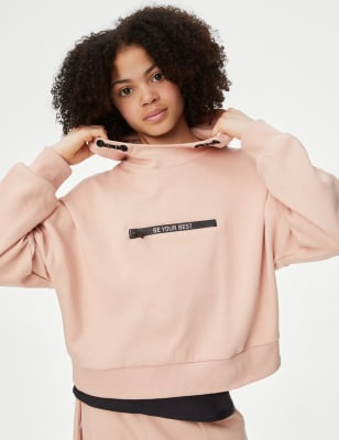 

Girls M&S Collection Cotton Rich Be Your Best Slogan Hoodie (6-16 Yrs) - Pink, Pink