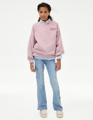 

Girls M&S Collection Cotton Rich California Slogan Sweatshirt (6-16 Yrs) - Pink, Pink