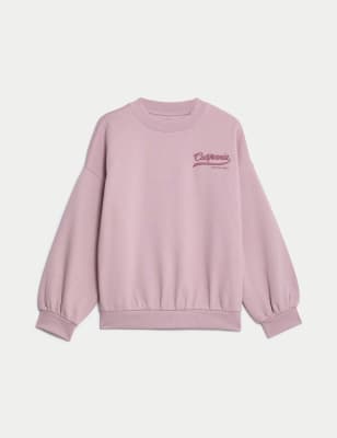 

Girls M&S Collection Cotton Rich California Slogan Sweatshirt (6-16 Yrs) - Pink, Pink