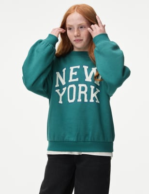 

Girls M&S Collection Cotton Rich California Slogan Sweatshirt (6-16 Yrs) - Green, Green