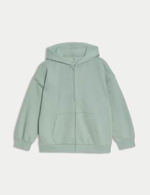 

M&S Collection Hoodie mit hohem Baumwollanteil und Reißverschluss (6-16 J.) - Khaki, Khaki