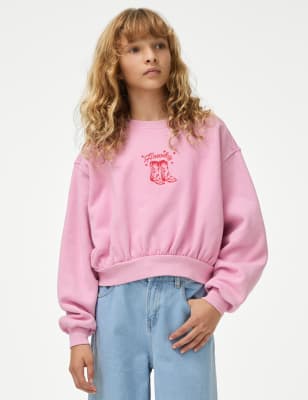 

Girls M&S Collection Cotton Rich Howdy Slogan Sweatshirt (6-16 Yrs) - Pink, Pink