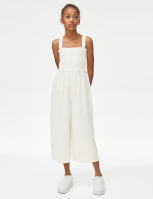 

M&S Collection Gesmokter Jumpsuit aus reiner Baumwolle (6-16 J.) - Ivory, Ivory