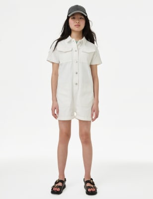 

Girls M&S Collection Denim Romper (6-16 Yrs) - Ivory, Ivory