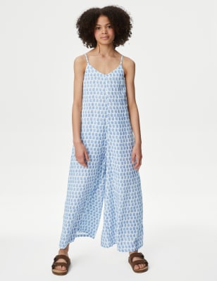 

M&S Collection Jumpsuit aus reiner Baumwolle (6-16 J.) - Blue Mix, Blue Mix