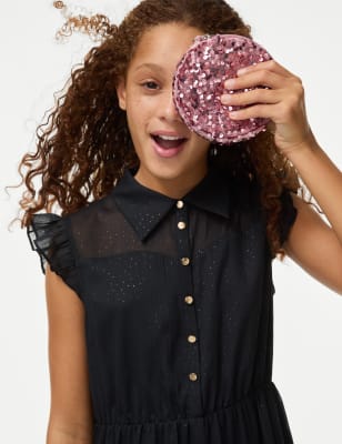 

M&S Collection Wicked™ Kleid aus Mesh mit Pailletten (6-16 J.) - Black, Black