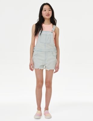 

Girls M&S Collection Denim Tie Dye Dungarees (6-16 Yrs) - Blue Denim, Blue Denim