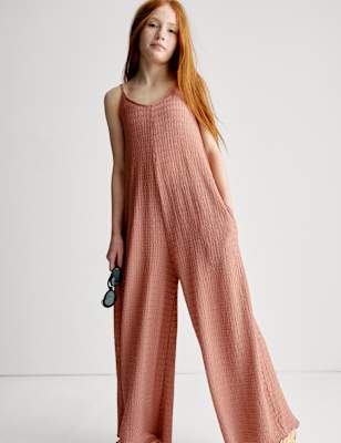 

Girls M&S Collection Crinkle Jumpsuit (6-16 Yrs), Terracotta