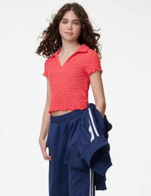 

Girls M&S Collection Textured Top (6-16 Yrs), Red