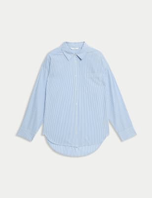 

M&S Collection Gestreiftes T-Shirt aus reiner Baumwolle (6-16 J.) - Blue Mix, Blue Mix