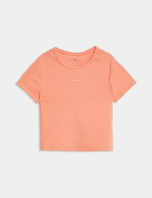 

Girls M&S Collection Cotton Rich Ribbed T-Shirt (2-16 Yrs), Orange
