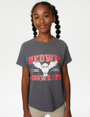 

Girls M&S Collection Harry Potter™ Pure Cotton Hedwig T-Shirt (6-16 Yrs) - Charcoal, Charcoal